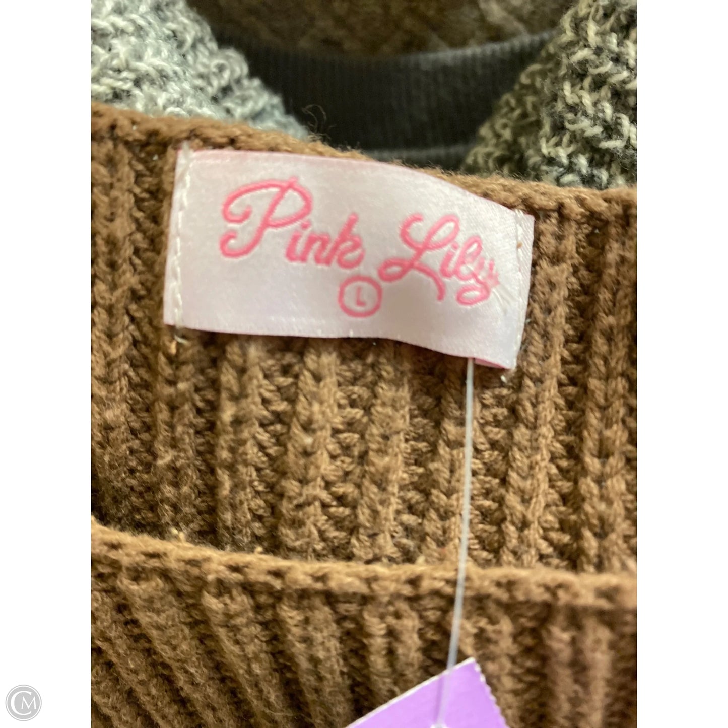 Sweater By Pink Lily In Brown, Size: L