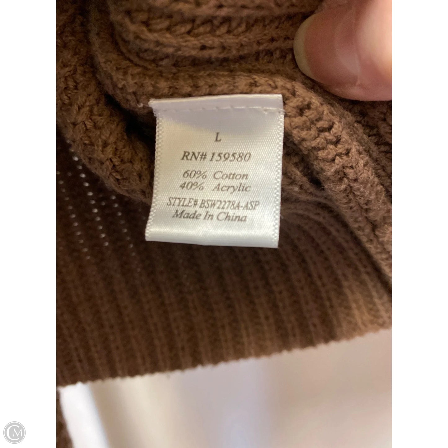 Sweater By Pink Lily In Brown, Size: L