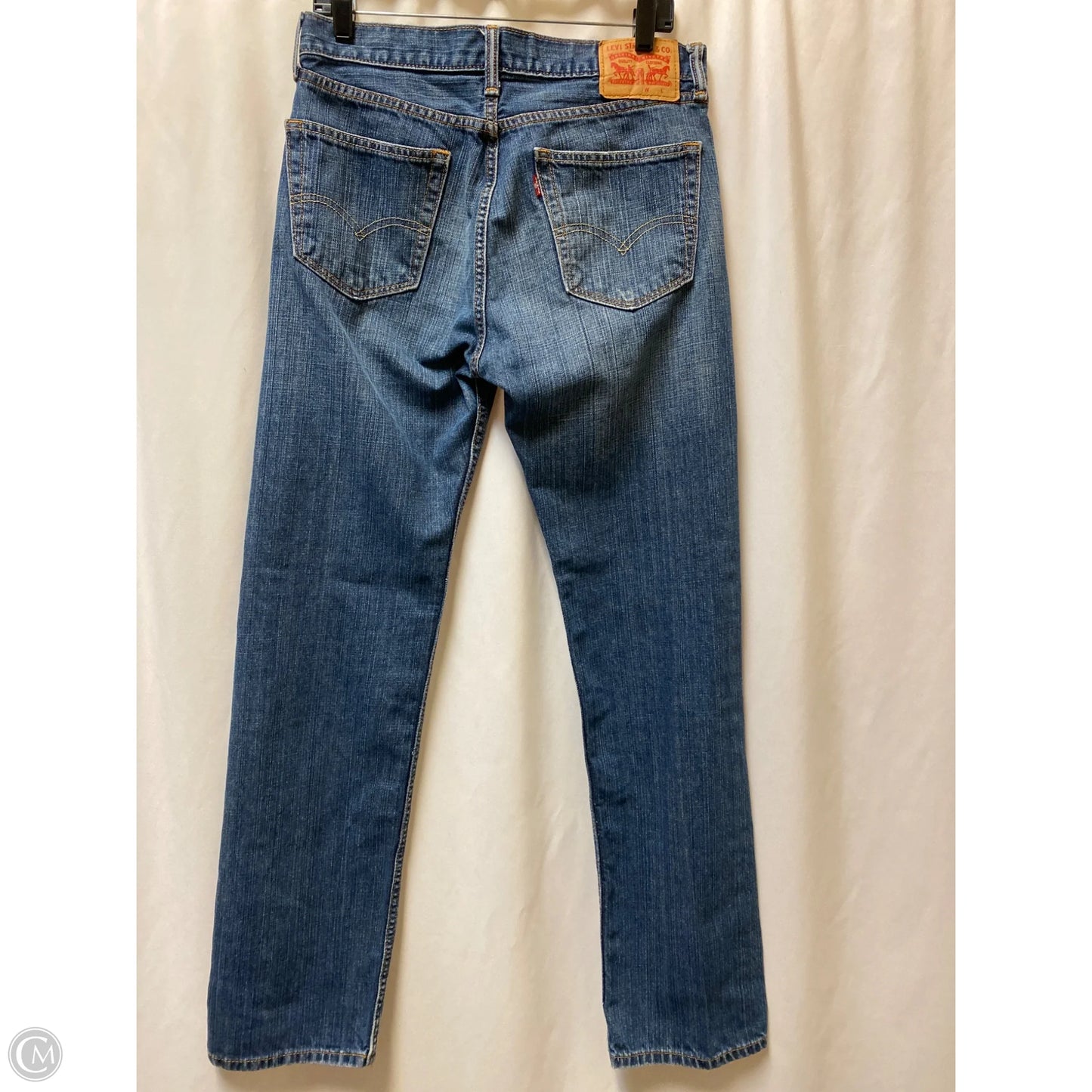 Jeans Straight By Levis In Blue Denim, Size: 12