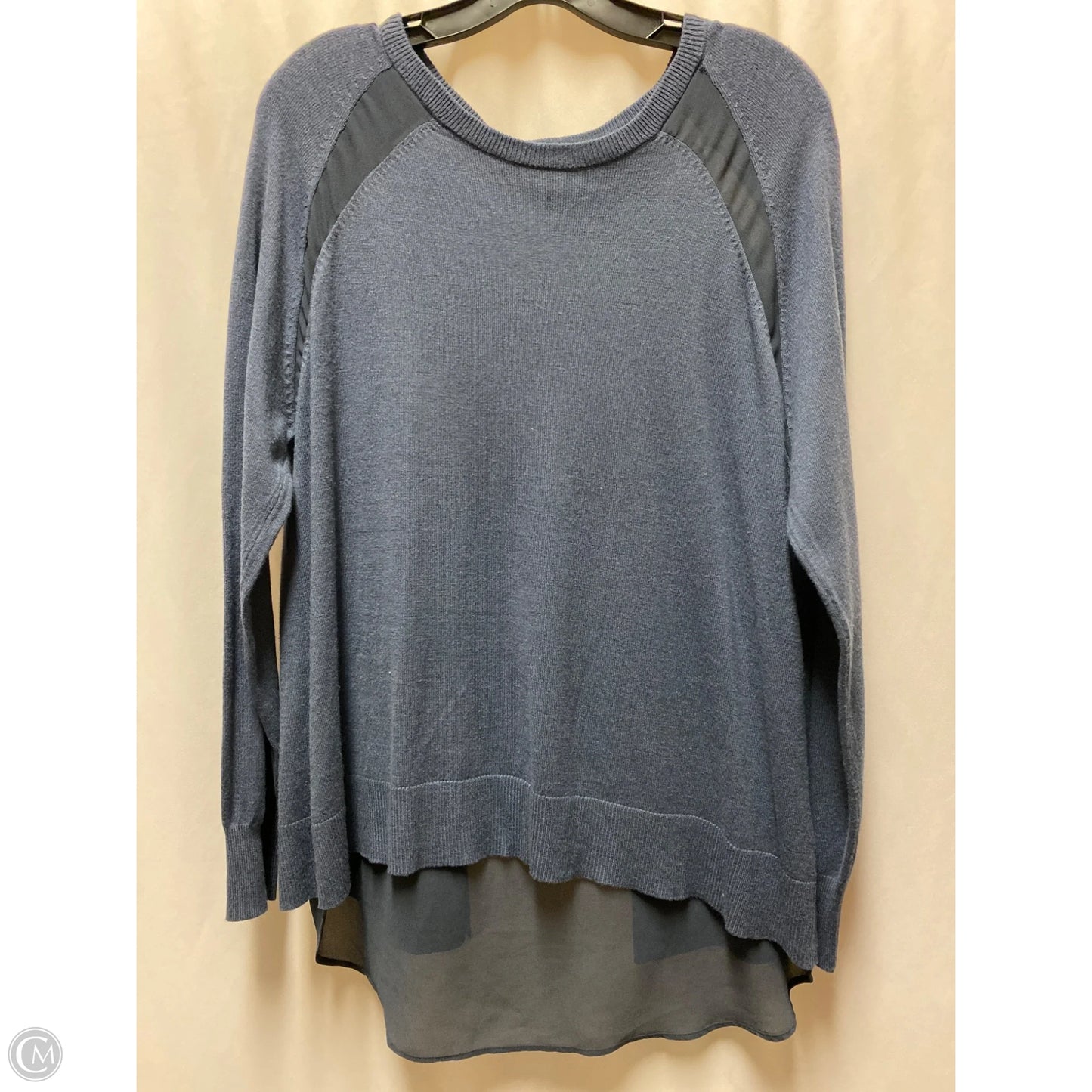 Top Long Sleeve Designer By Halston In Blue, Size: L