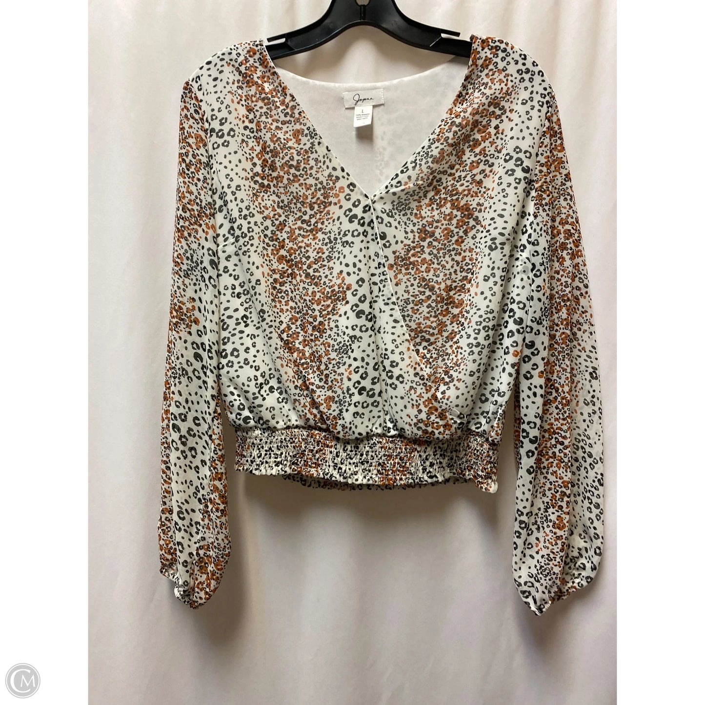 Top Long Sleeve By Japna In Animal Print, Size: L
