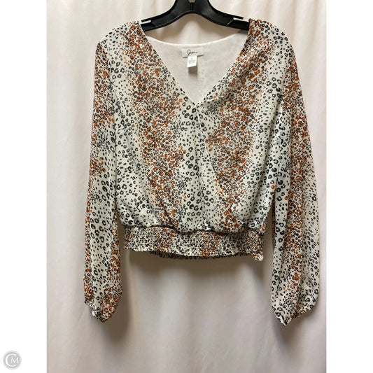 Top Long Sleeve By Japna In Animal Print, Size: L