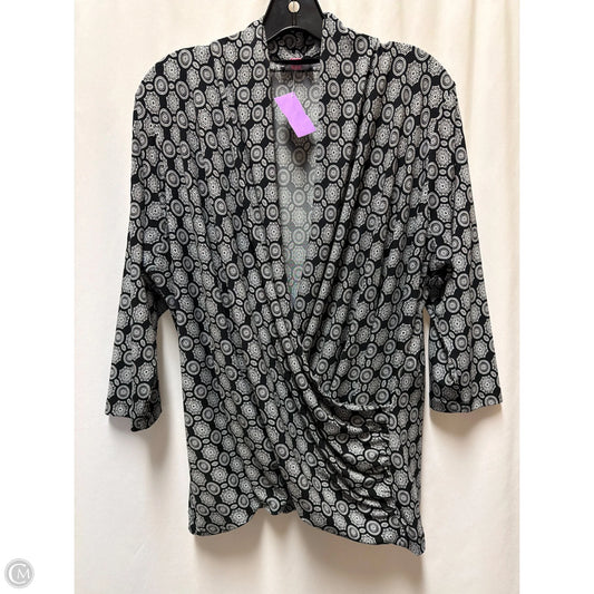 Top Long Sleeve By Vince Camuto In Black & White, Size: 1x