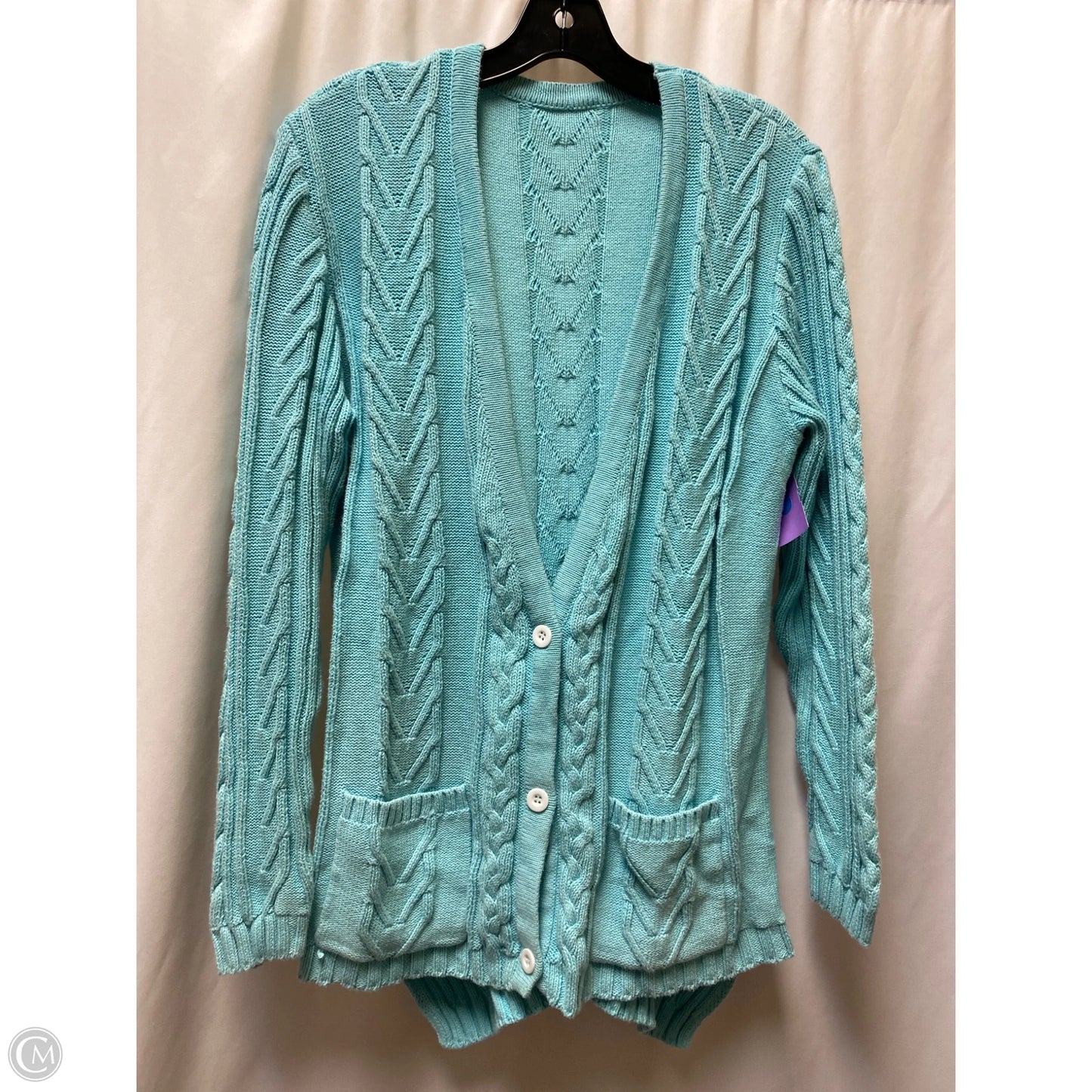 Cardigan By Clothes Mentor In Blue, Size: Xxl