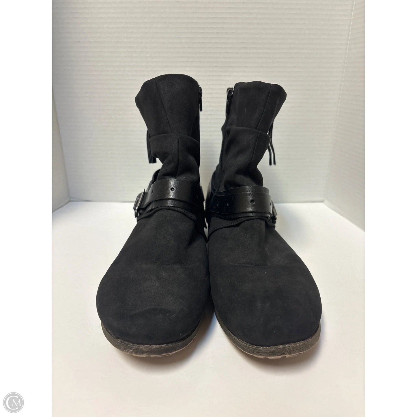 Boots Mid-calf Flats By Jelly Pop In Black, Size: 12
