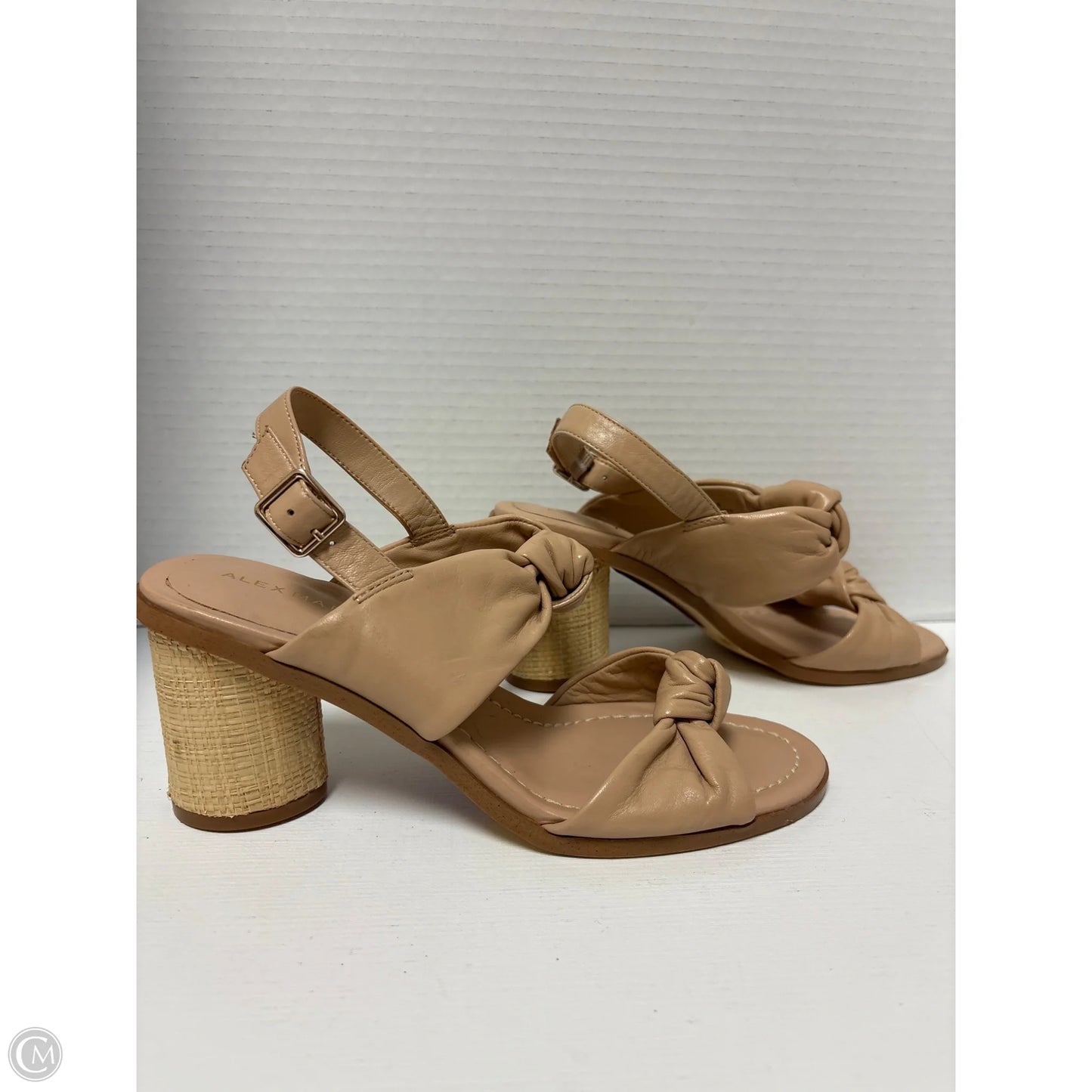 Sandals Heels Block By Alex Marie In Beige, Size: 7.5