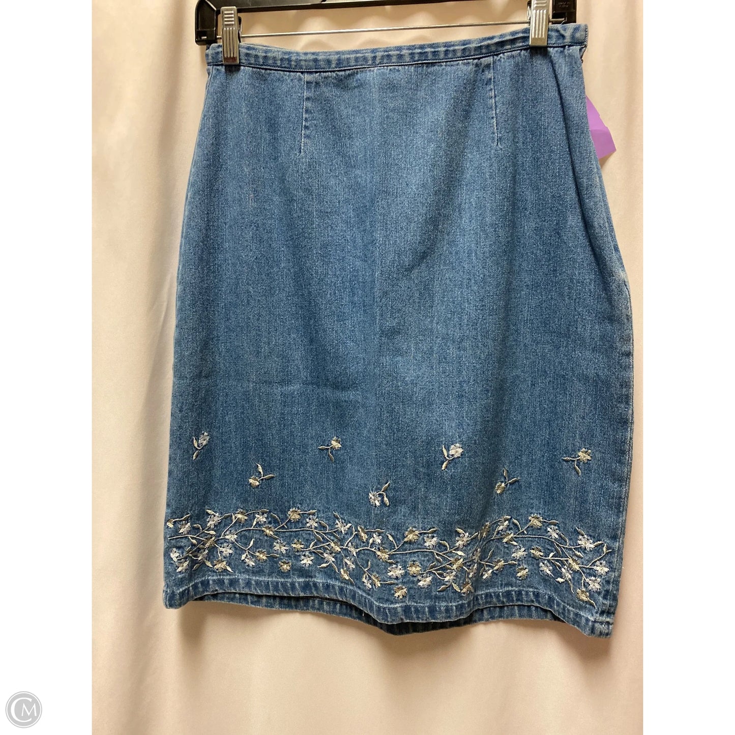 Skirt Midi By Gloria Vanderbilt In Blue Denim, Size: 8