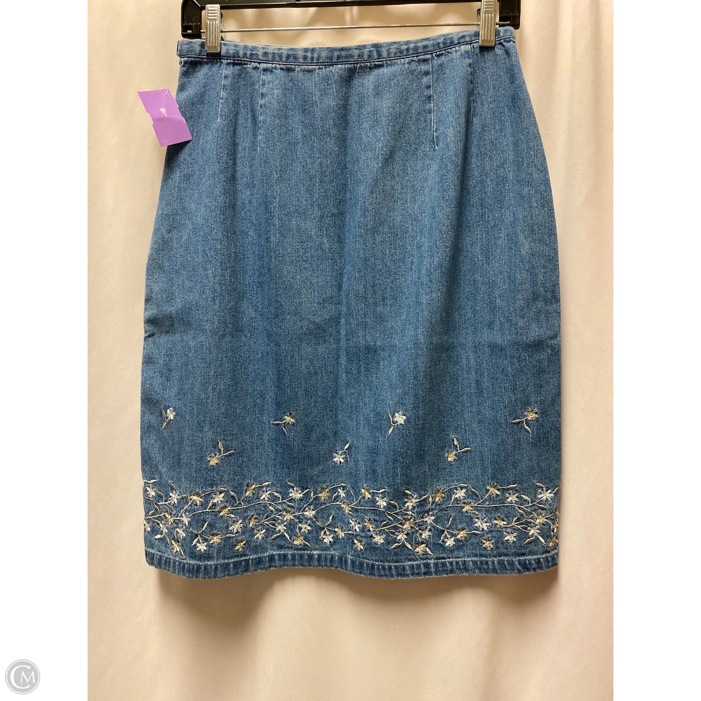 Skirt Midi By Gloria Vanderbilt In Blue Denim, Size: 8