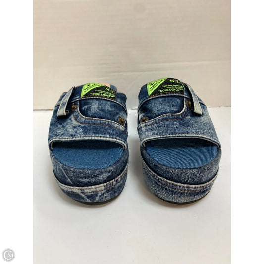 Sandals Heels Block By Clothes Mentor In Blue, Size: 11.5