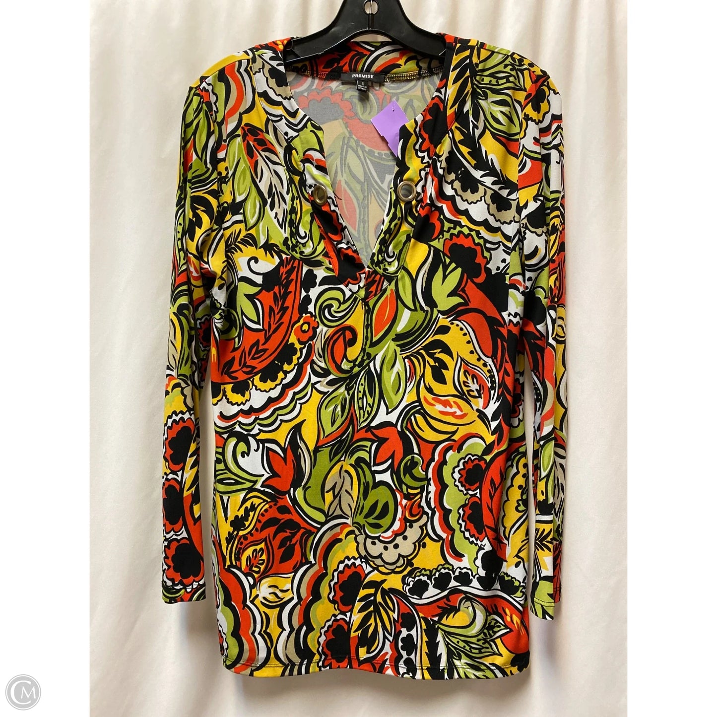 Top Long Sleeve By Premise In Yellow, Size: S