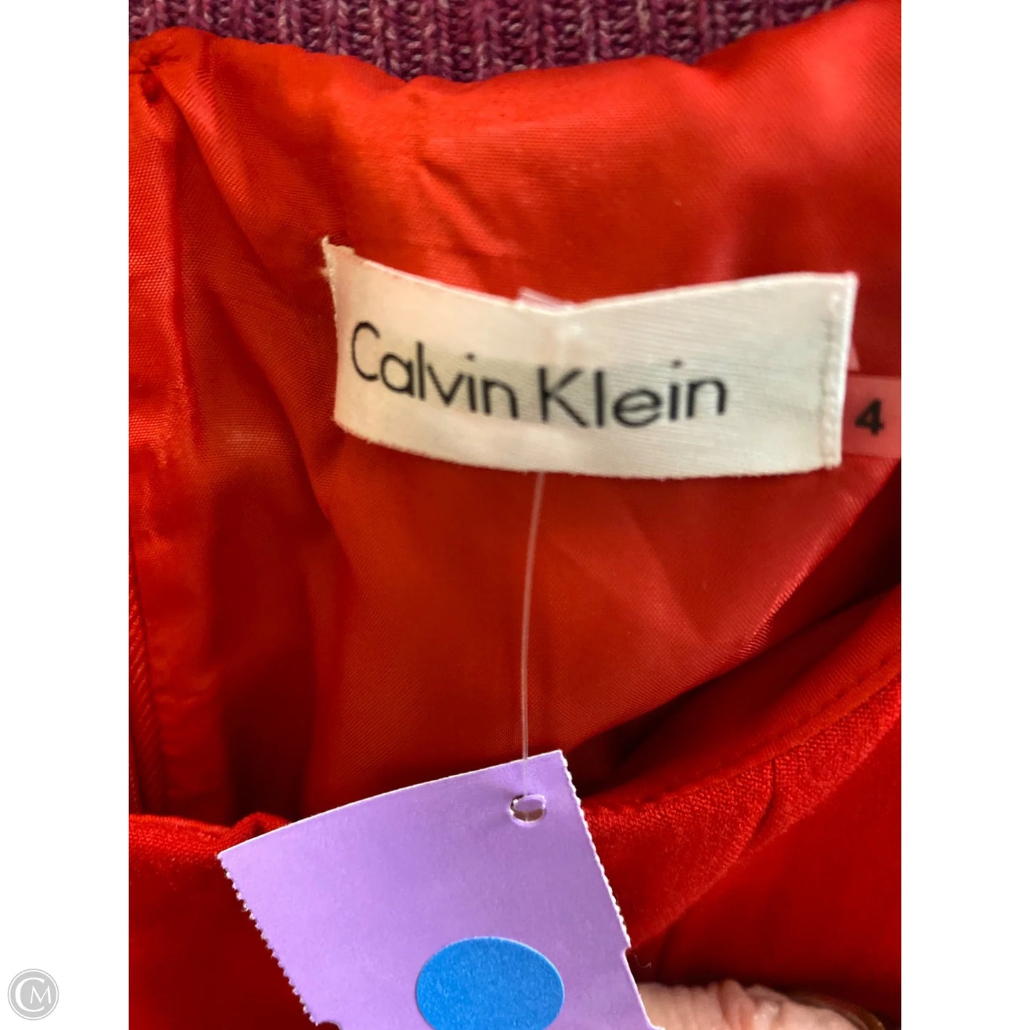 Dress Casual Midi By Calvin Klein In Red, Size: S