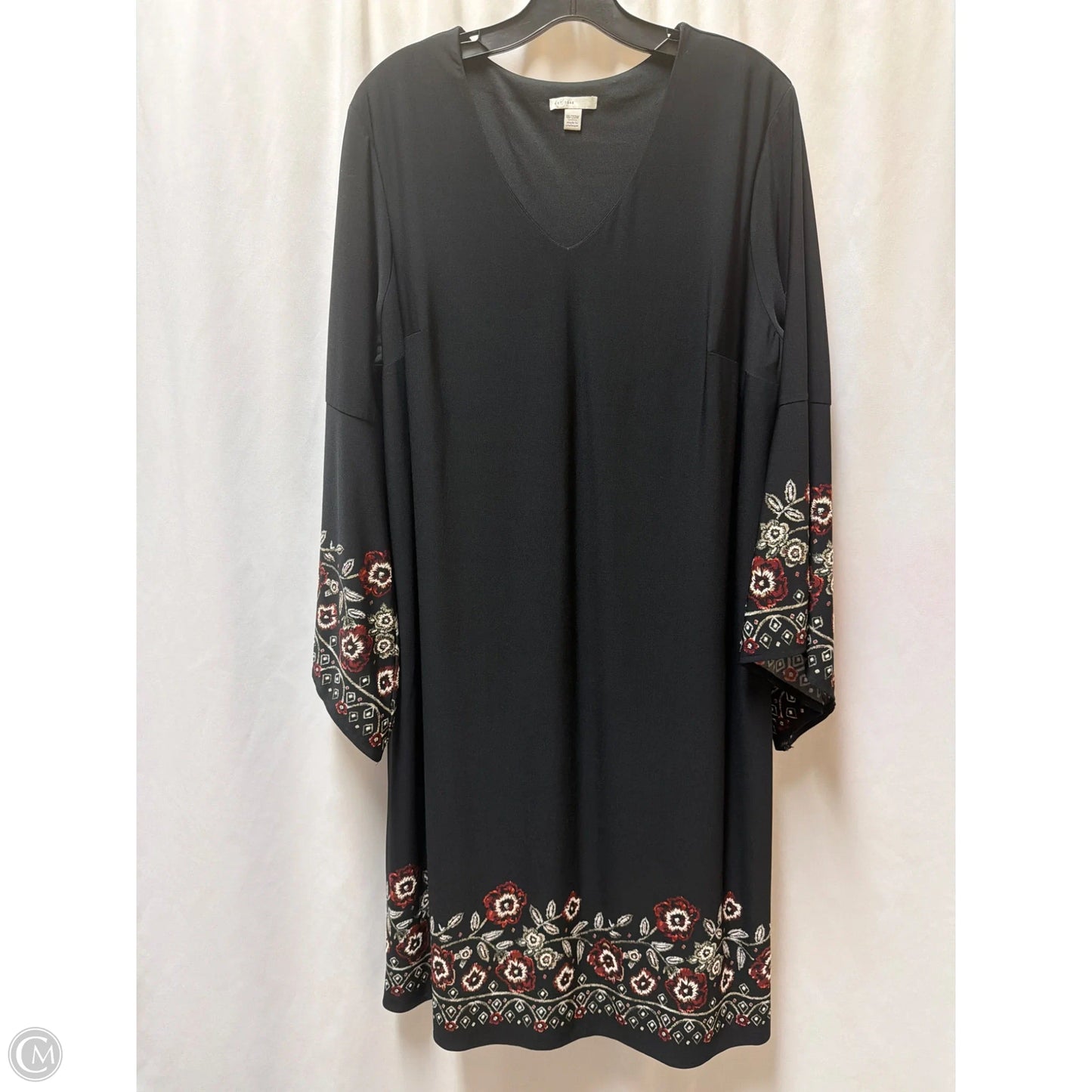 Dress Casual Midi By Cato In Black, Size: 1x