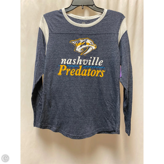 Top Long Sleeve By Nhl In Grey, Size: L