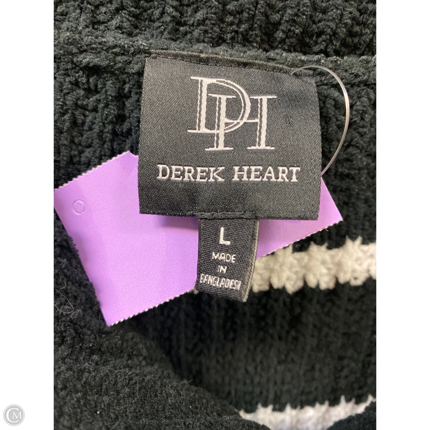 Sweater By Derek Heart In Black & White, Size: L