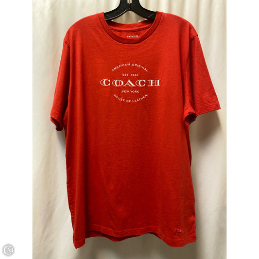 Top Short Sleeve Designer By Coach In Red, Size: Xl