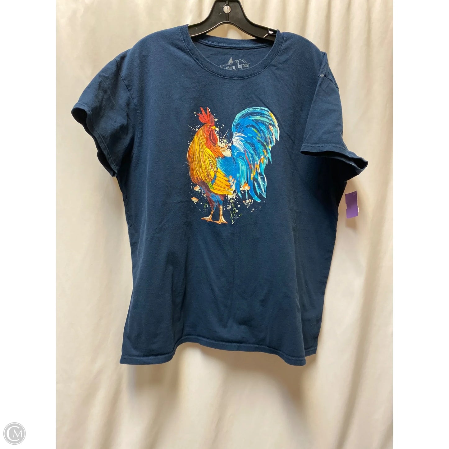 Top Short Sleeve By Clothes Mentor In Navy, Size: Xxl