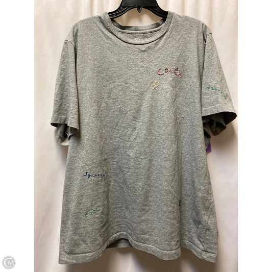 Top Short Sleeve Designer By Coach In Grey, Size: Xxl