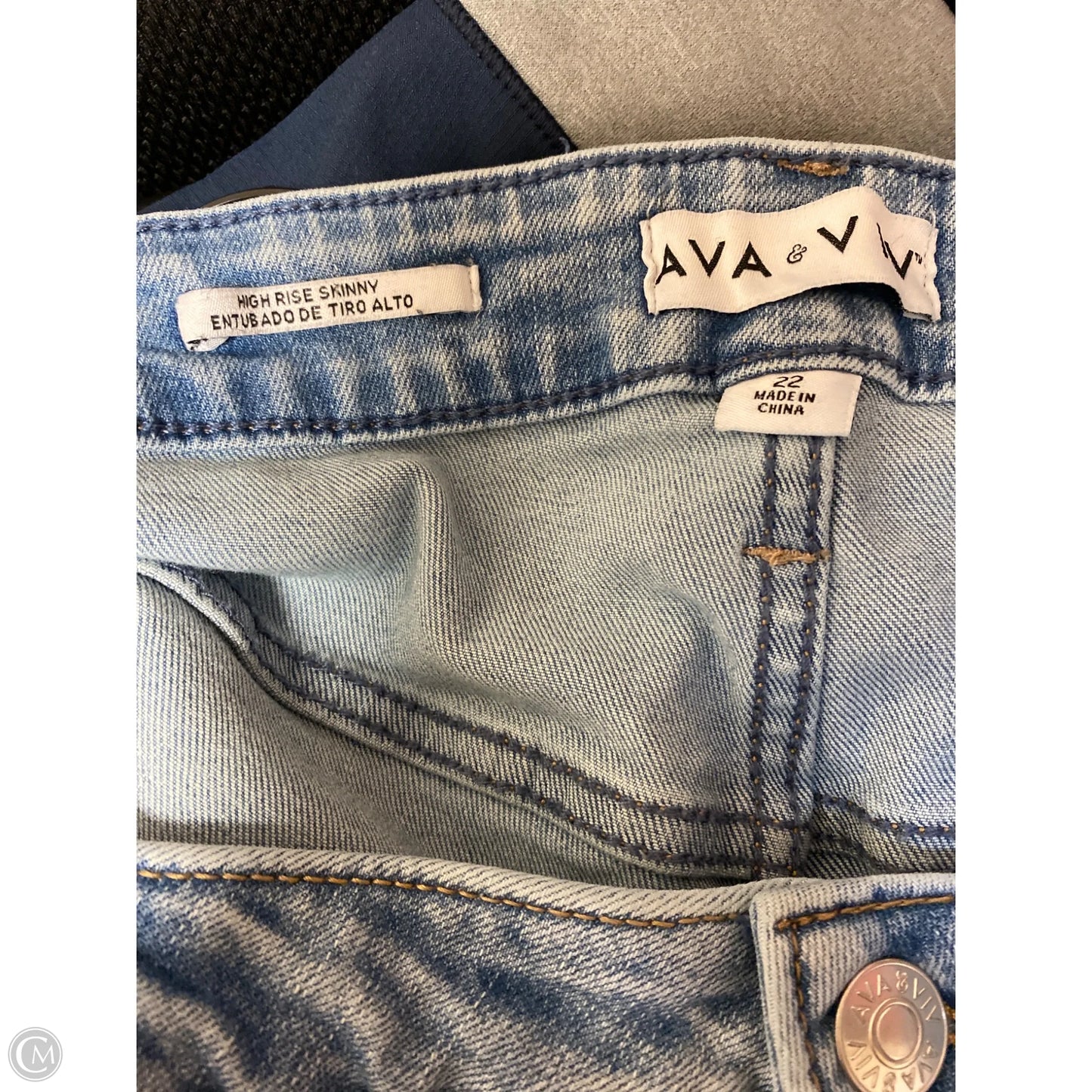 Jeans Straight By Ava & Viv In Blue Denim, Size: 3x