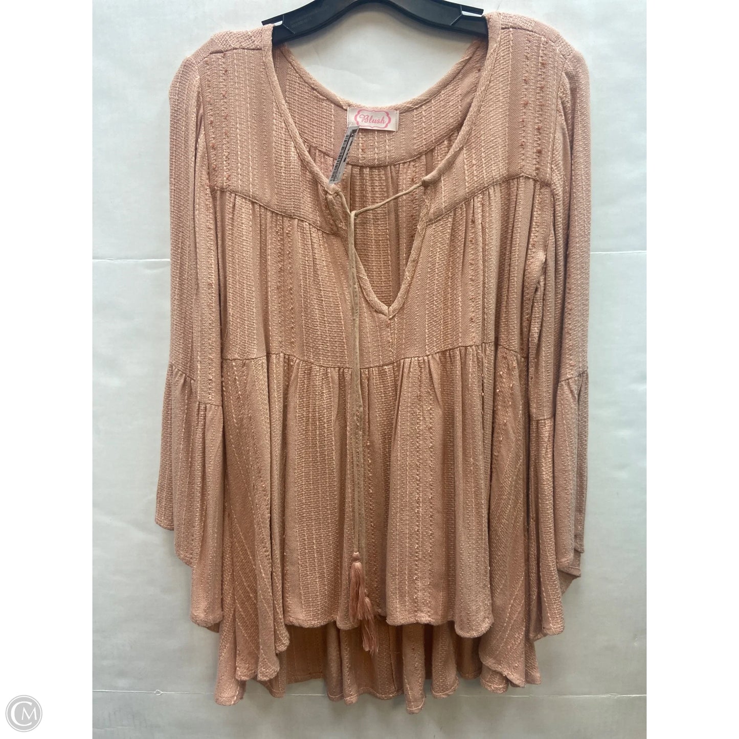 Top Long Sleeve By Blush In Peach, Size: M