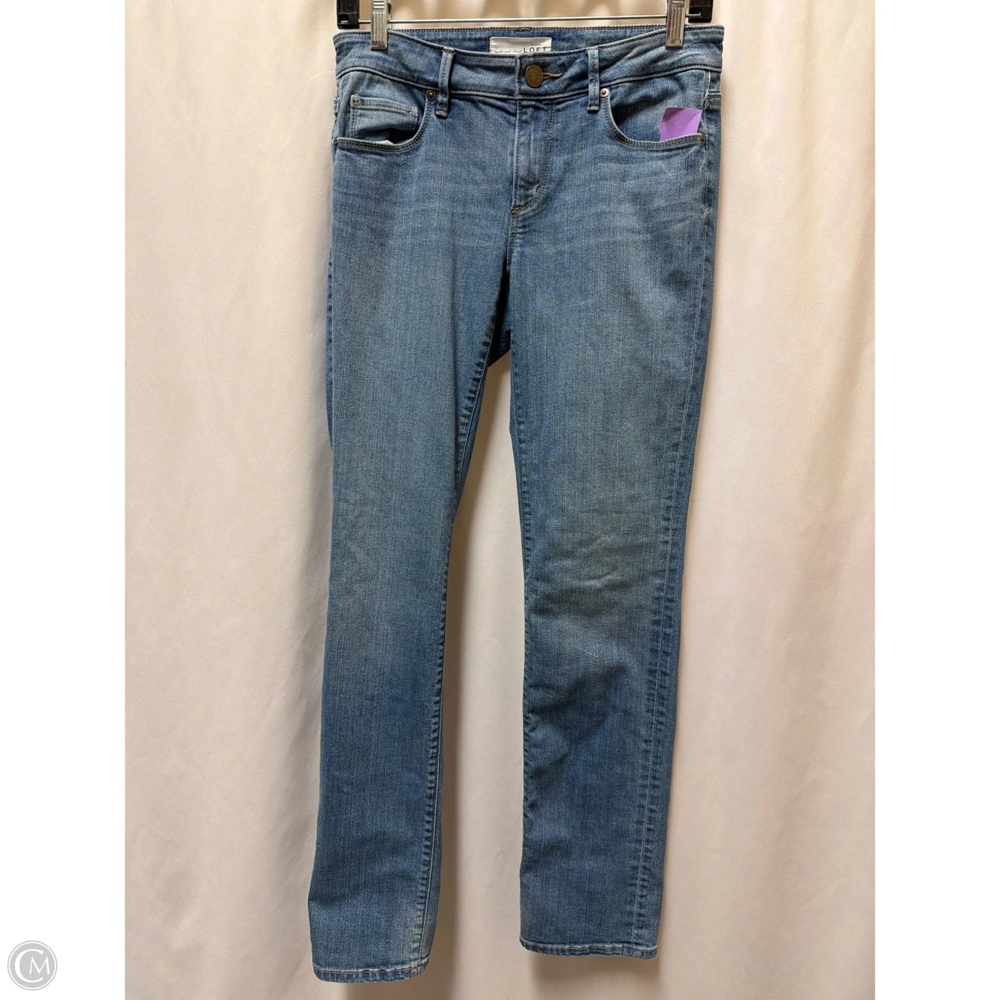 Jeans Straight By Loft In Blue Denim, Size: 0