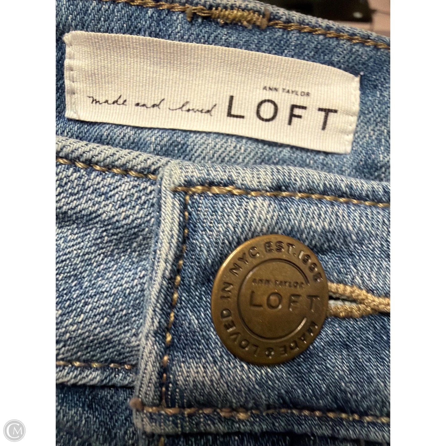Jeans Straight By Loft In Blue Denim, Size: 0