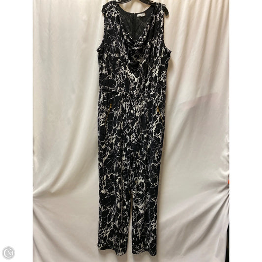 Jumpsuit By Calvin Klein In Black & White, Size: 2x