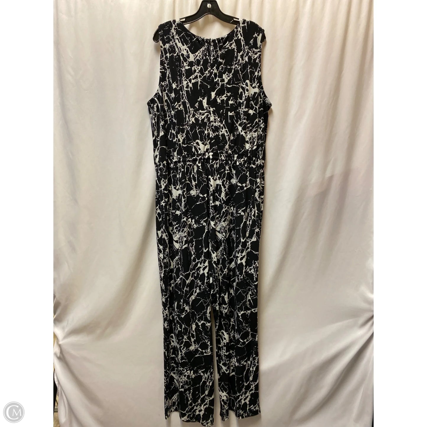 Jumpsuit By Calvin Klein In Black & White, Size: 2x