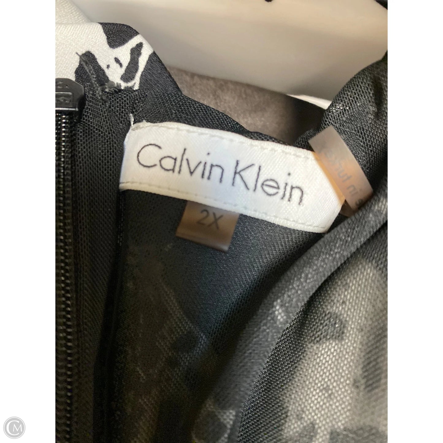 Jumpsuit By Calvin Klein In Black & White, Size: 2x