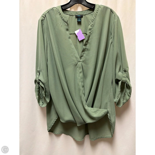 Top Long Sleeve By Rue 21 In Green, Size: 2x
