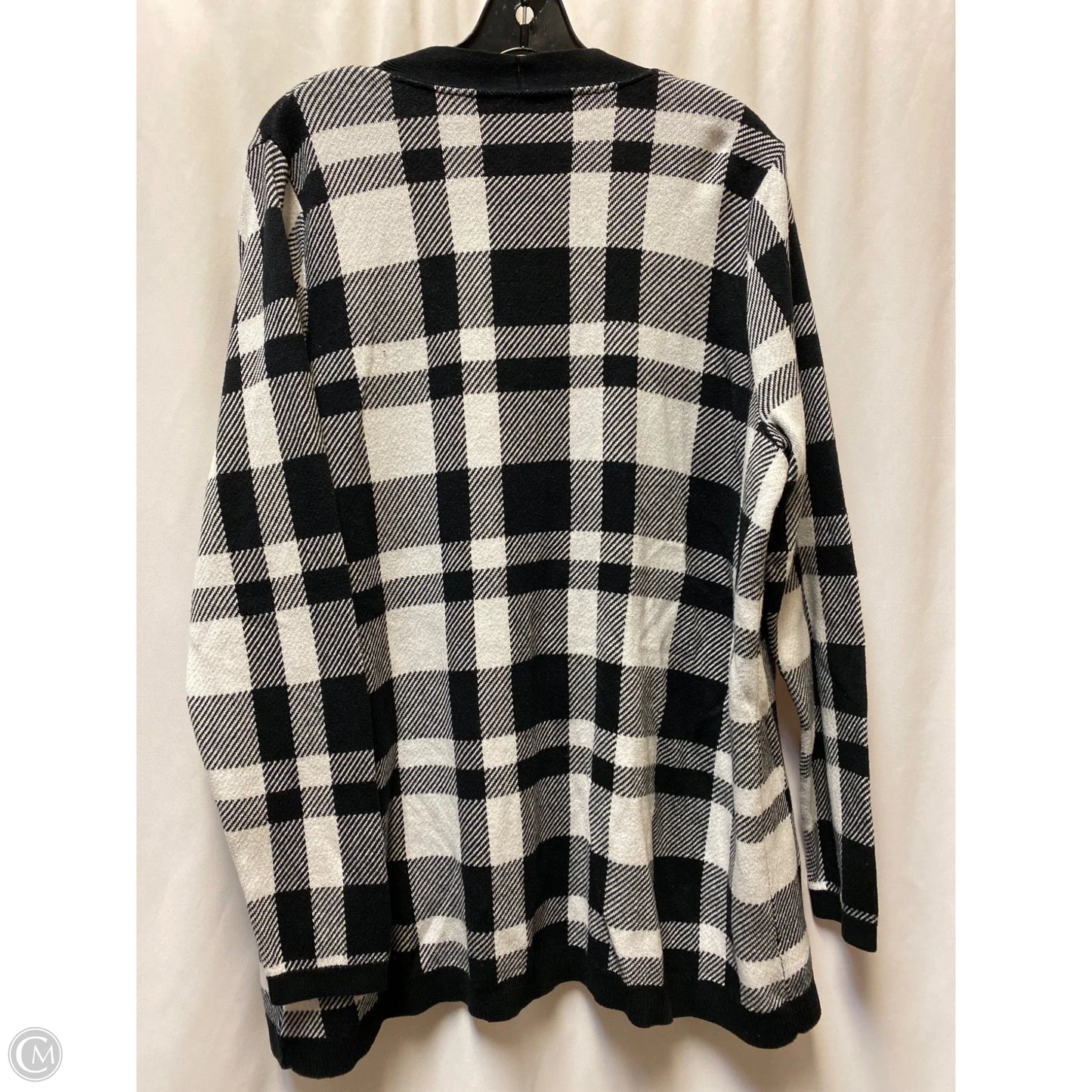 Cardigan By Kim Rogers In Black & White, Size: Xxl