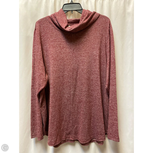 Top Long Sleeve By Max Studio In Maroon, Size: 3x