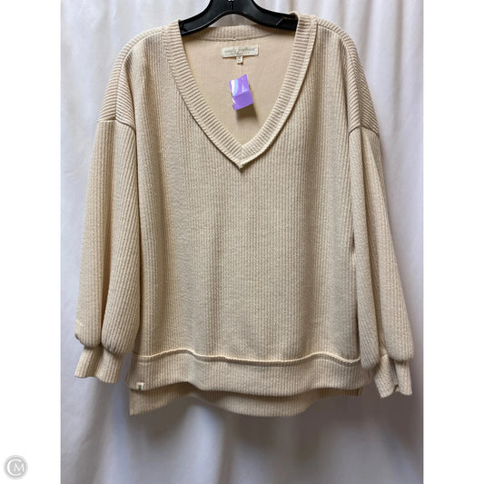 Top Long Sleeve By Simply Southern In Cream, Size: S