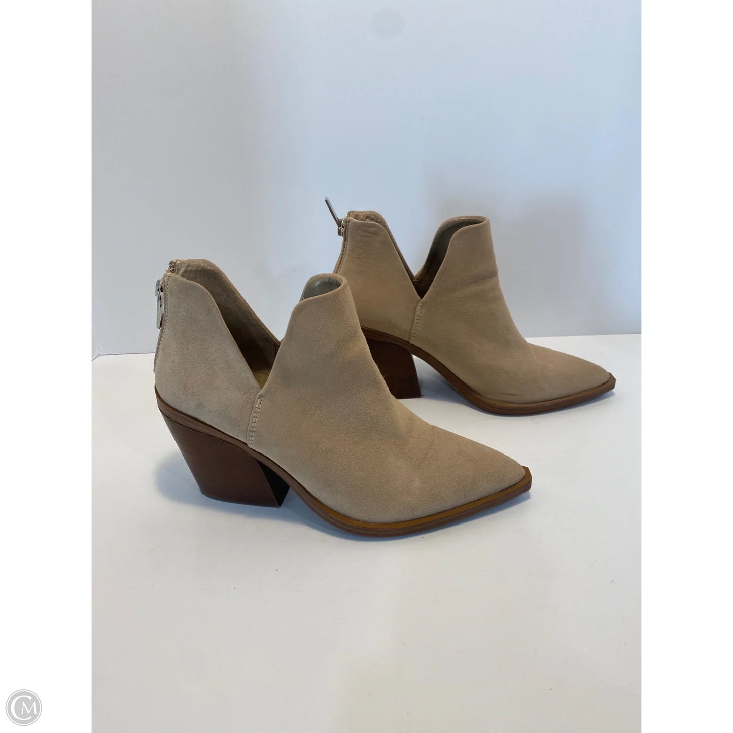 Boots Ankle Heels By Vince Camuto In Tan, Size: 8