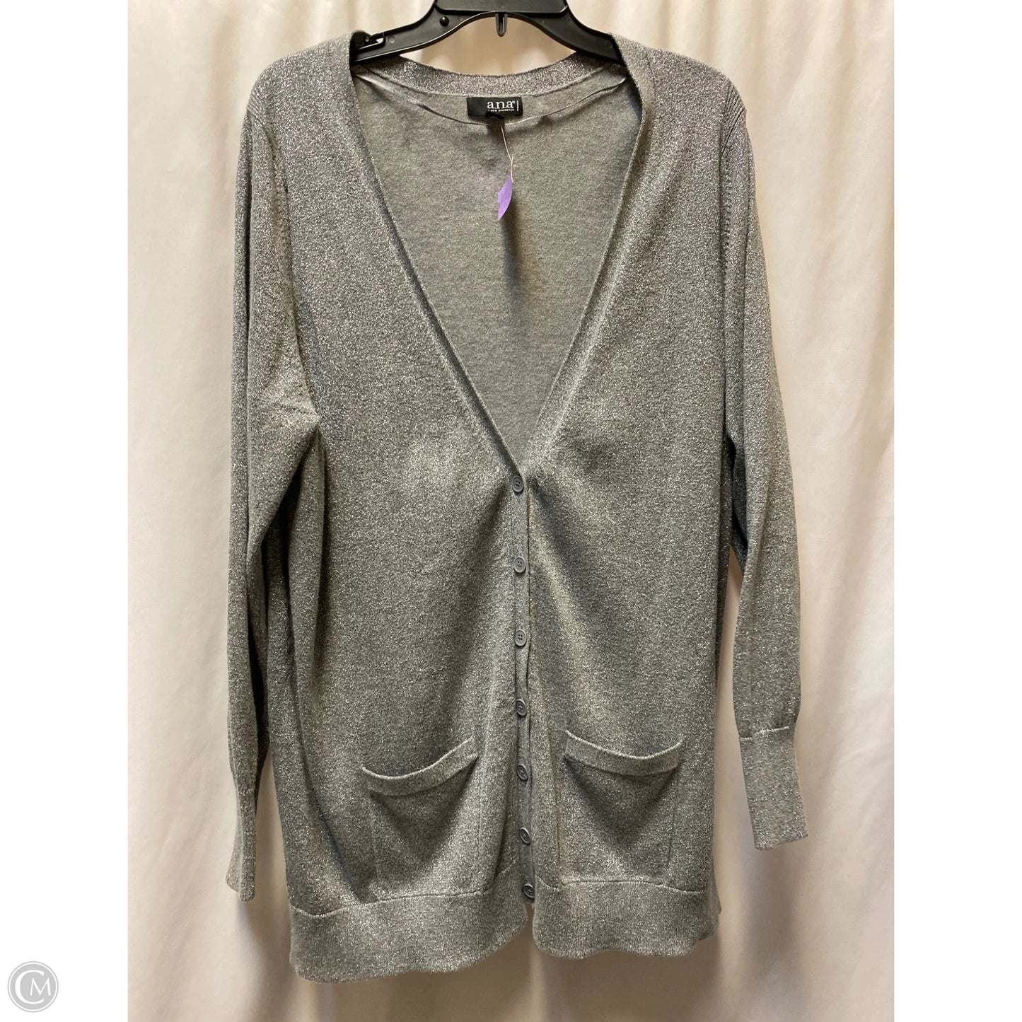 Cardigan By Ana In Silver, Size: 2x