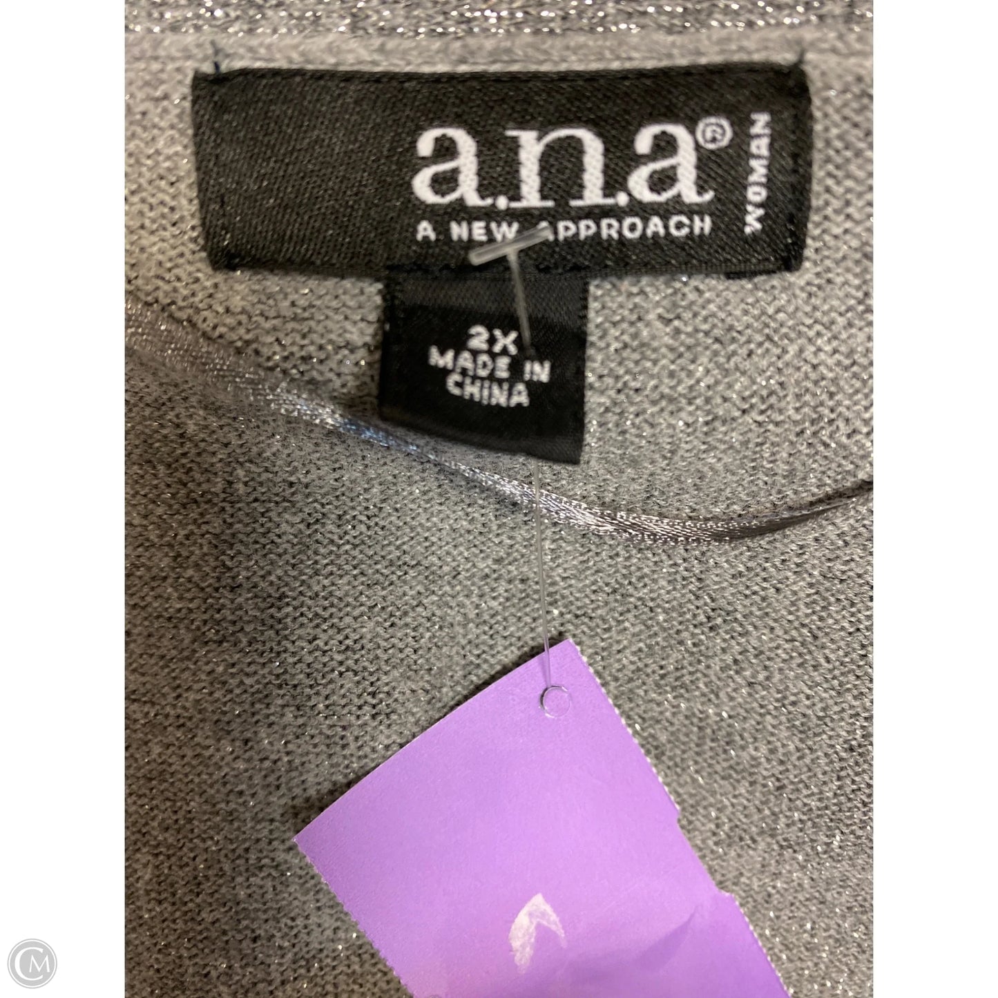 Cardigan By Ana In Silver, Size: 2x