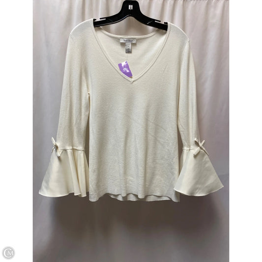 Top Long Sleeve By White House Black Market In Cream, Size: L