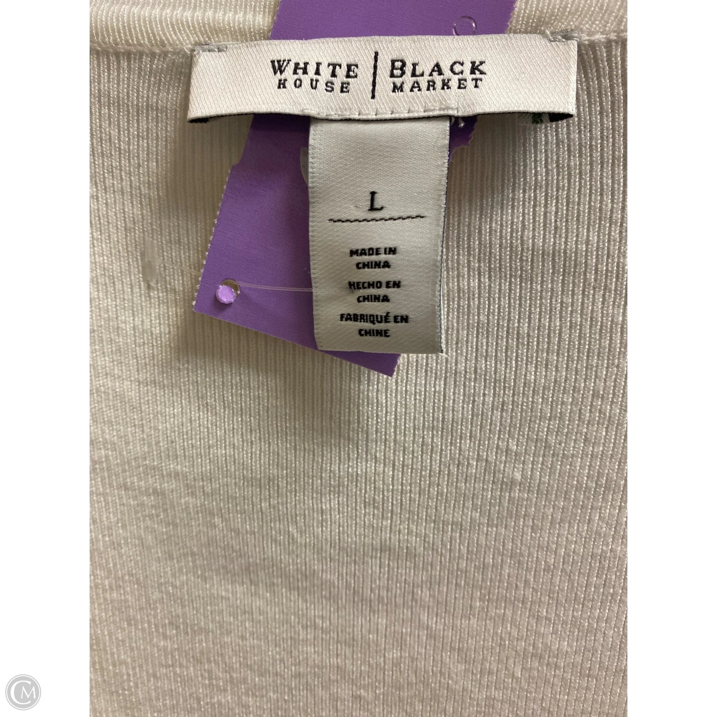 Top Long Sleeve By White House Black Market In Cream, Size: L