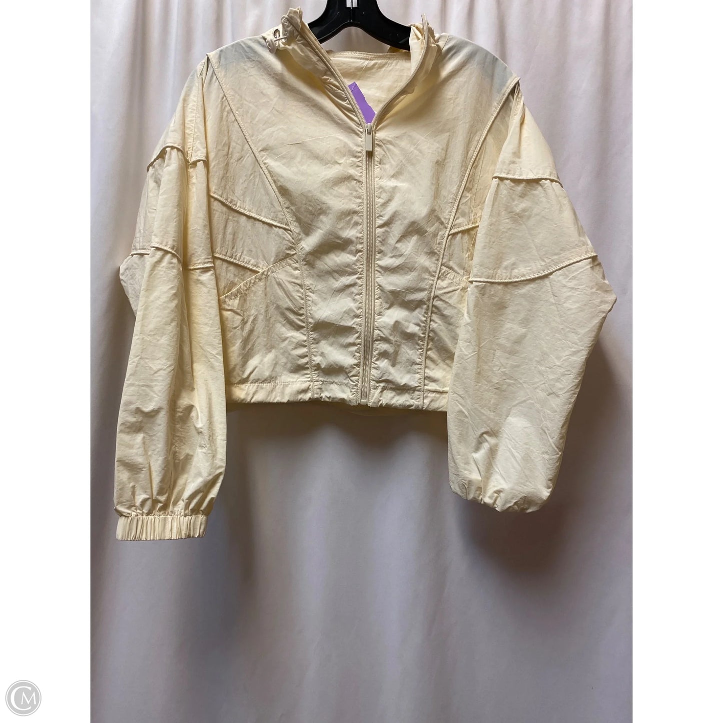 Jacket Windbreaker By Clothes Mentor In Cream, Size: S