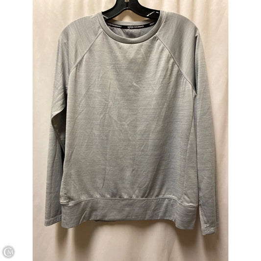 Athletic Top Long Sleeve Collar By Clothes Mentor In Grey, Size: L