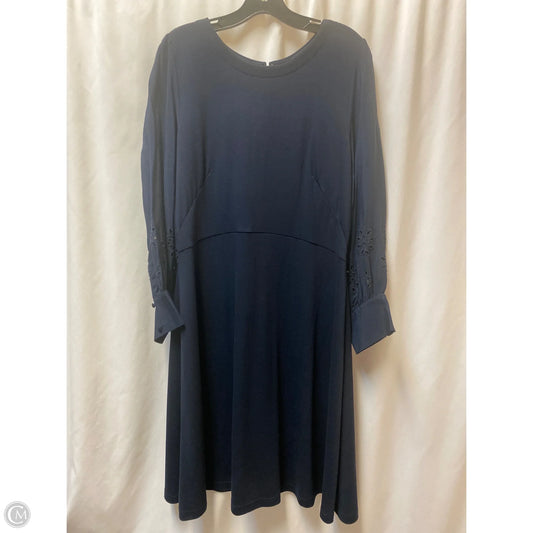 Dress Casual Midi By Loft In Navy, Size: L