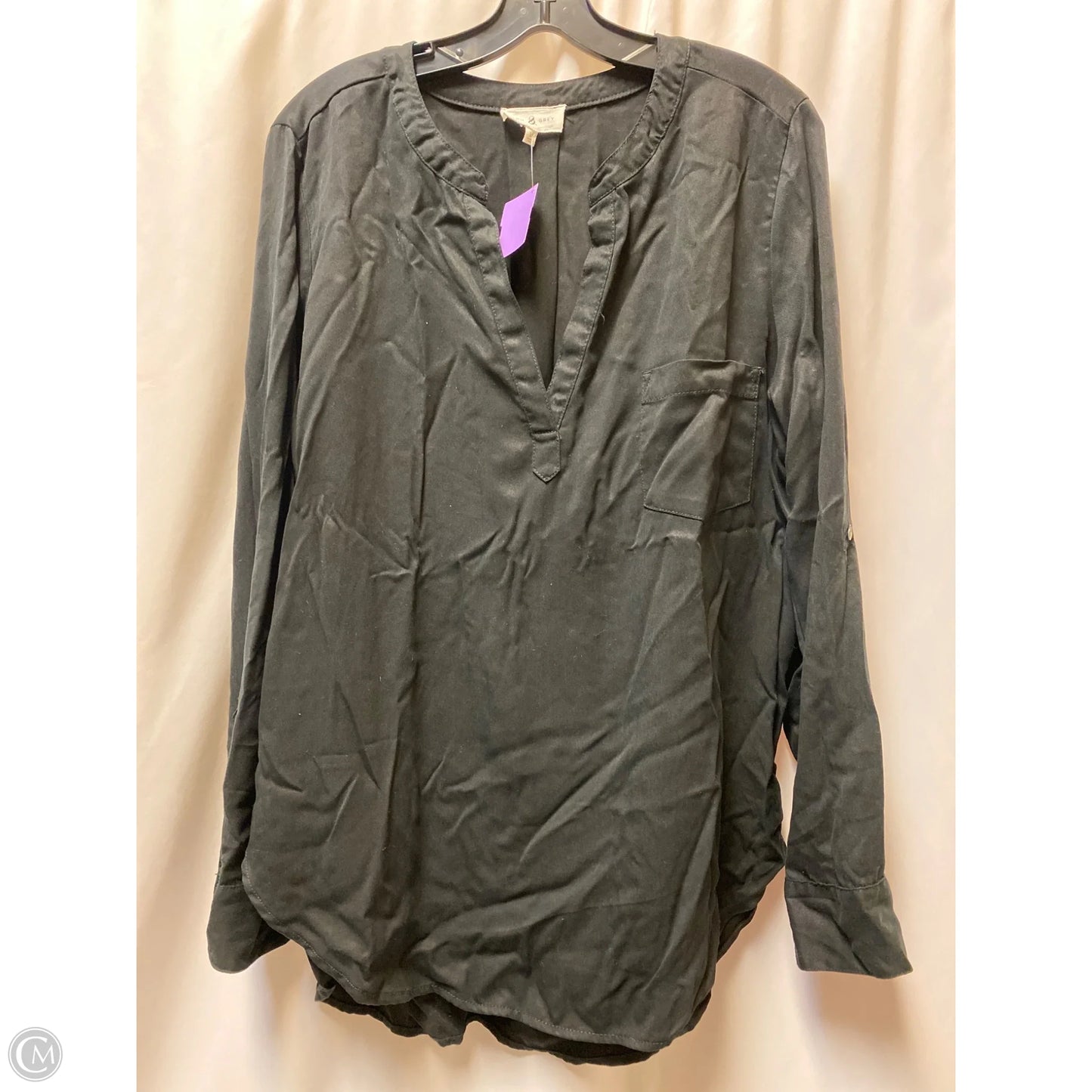 Top Long Sleeve By Lou And Grey In Black, Size: L