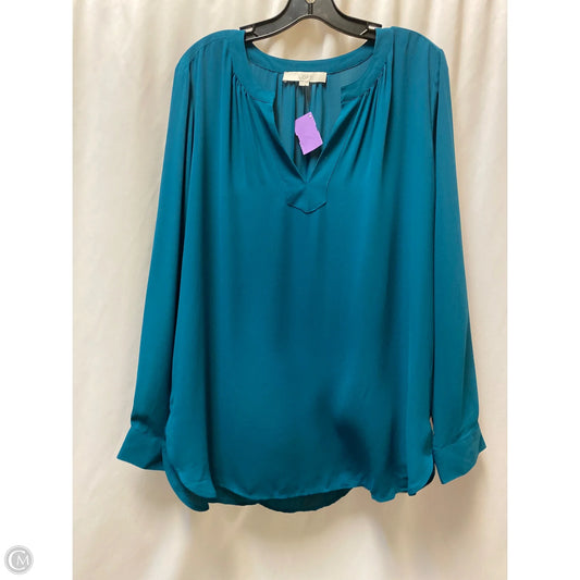 Top Long Sleeve By Loft In Teal, Size: L