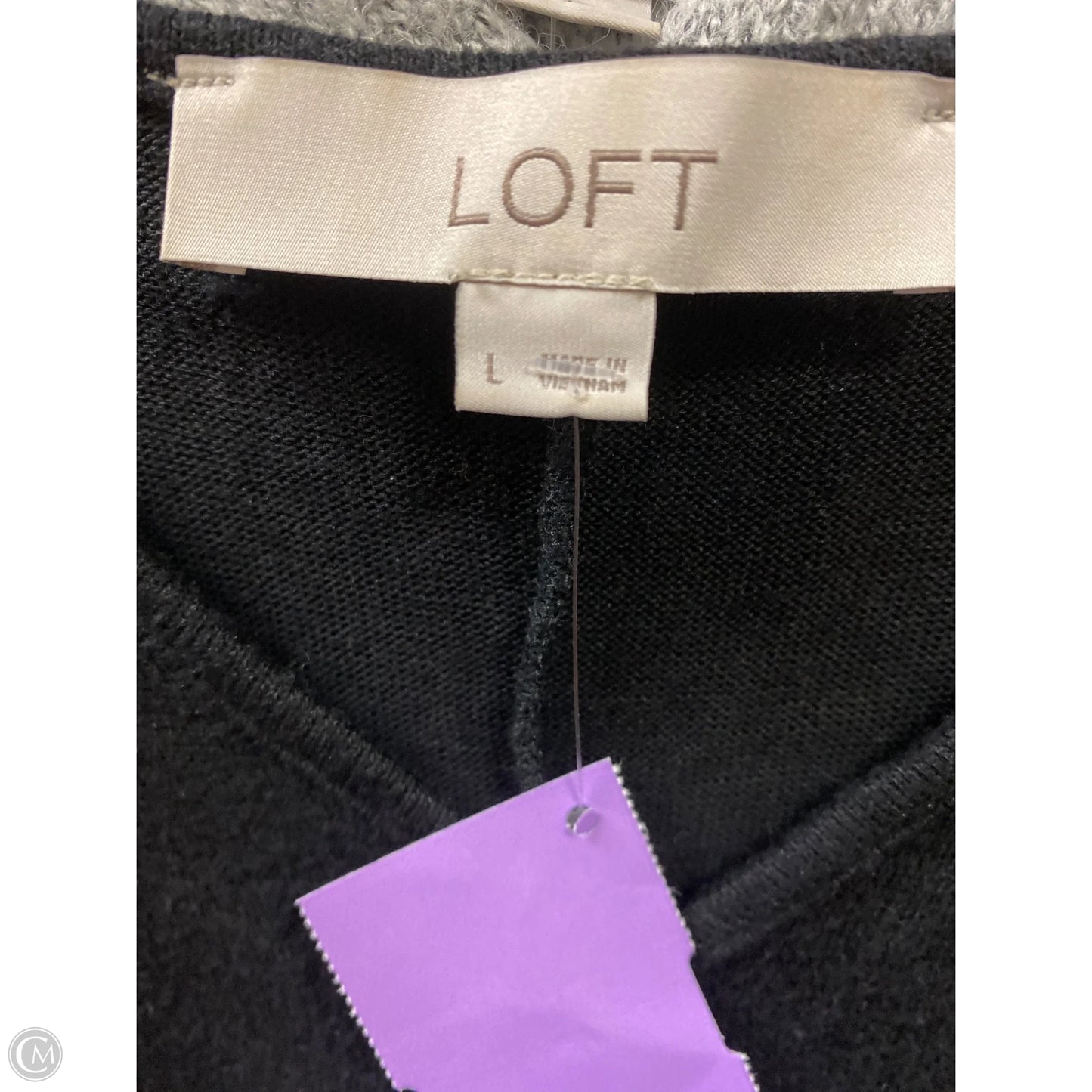 Top Long Sleeve By Loft In Black, Size: L