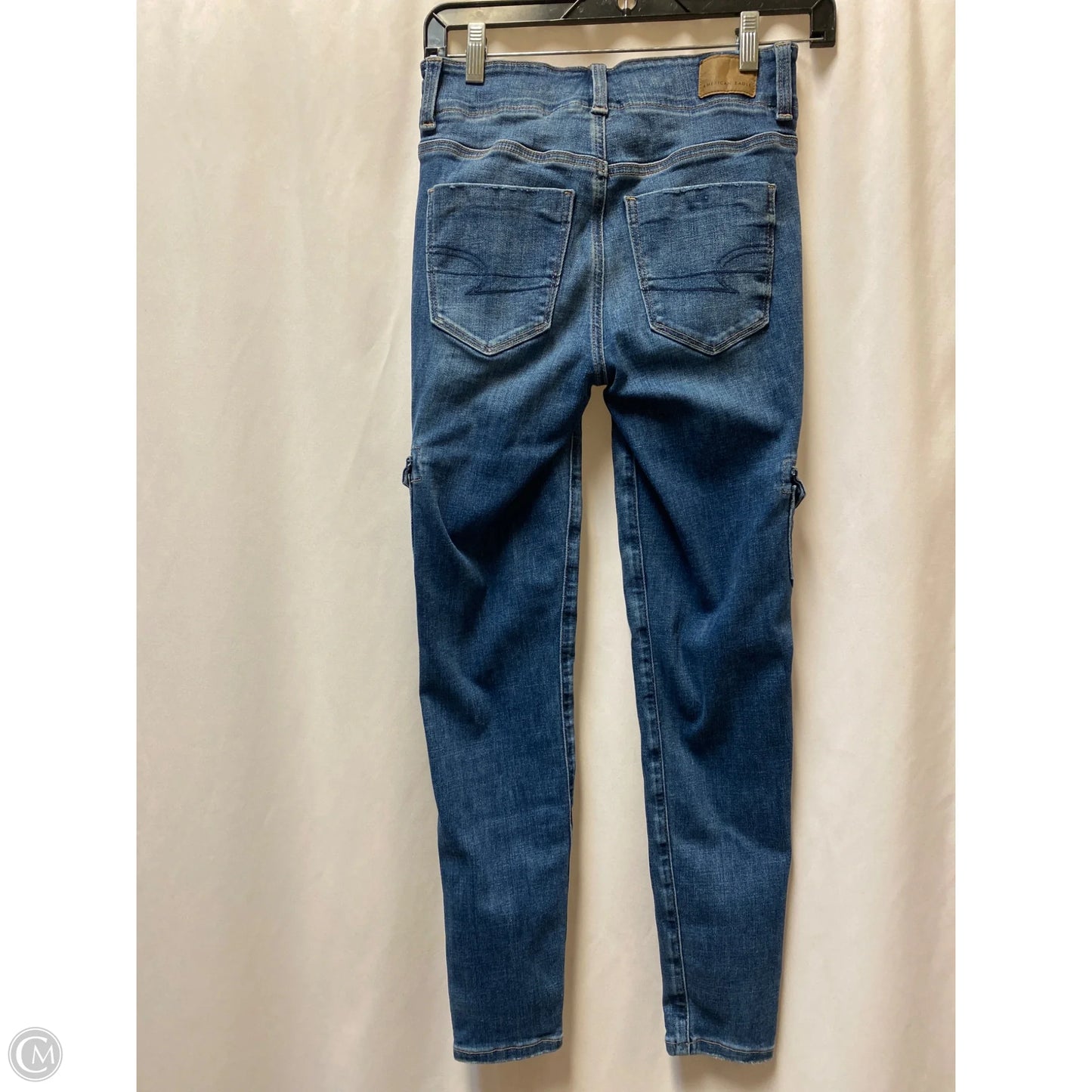 Jeans Skinny By American Eagle In Blue Denim, Size: 0