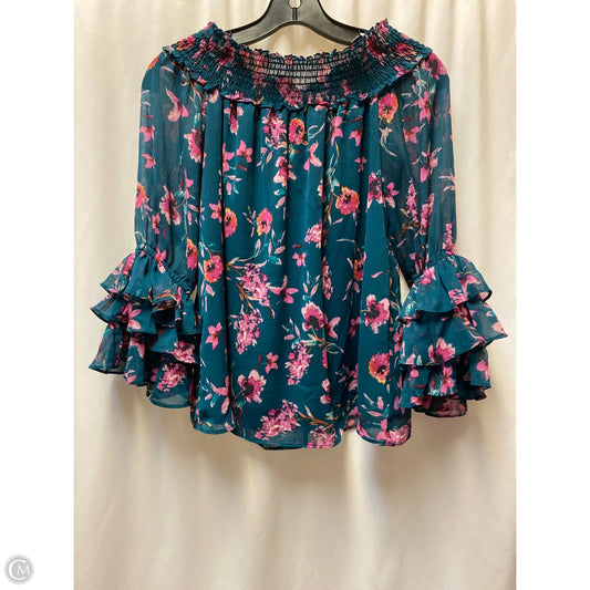 Top Long Sleeve By Cece In Green, Size: S