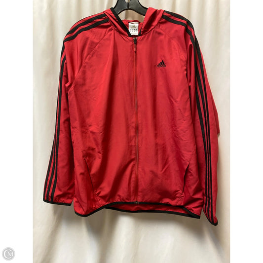 Athletic Jacket By Adidas In Red, Size: L