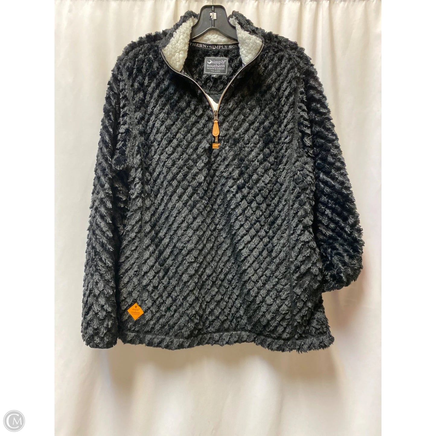 Jacket Faux Fur & Sherpa By Simply Southern In Black, Size: S