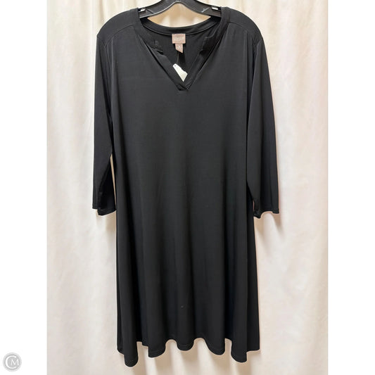 Dress Casual Midi By Chicos In Black, Size: L