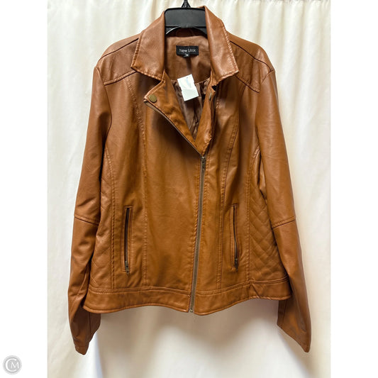 Jacket Moto By New Look In Brown, Size: 1x