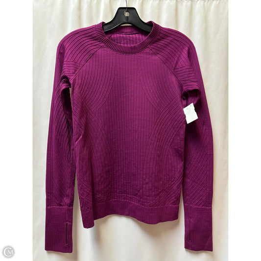Athletic Top Long Sleeve Crewneck By Lululemon In Purple, Size: M